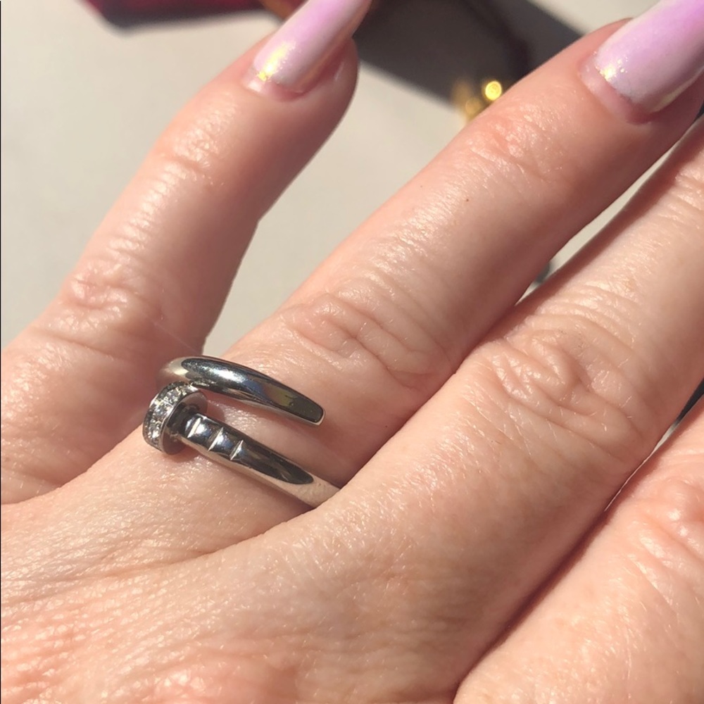 🆕 Nail Juste un Clou Style Ring - with or without gems -  engraved - Picture 7 of 8